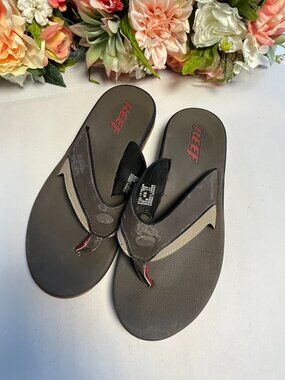 Reef Dram Flask Canteen Sandals Brown Men’s 10 Vintage Collectible Flip Flops